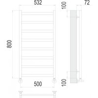 Полотенцесушитель TERMINUS Аврора П8 500x800 (золото)