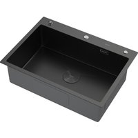 Кухонная мойка ARFEKA ECO AR 700*500 POP-UP BLACK PVD NANO DECOR