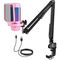 Проводной микрофон Tonor TC310+ (розовый)