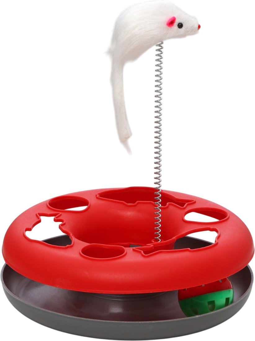 

Игрушка для кошек Sima-Land Загадочный круг-Рыбки 7916131 (красный/серый)