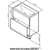  AM.PM Тумба под умывальник Gem 75 M90FSX07522WG32 (2 ящика, белый)