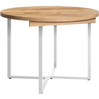 Кухонный стол Millwood Лофт Лондон раздвижной D110-150x110x76 (дуб золотой Craft/металл белый)