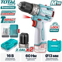 Ударная дрель-шуруповерт Total TOSLI241199 (с 2-мя АКБ, кейс)