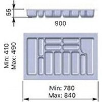 Лоток для столовых приборов Starax S-2290-G (серый)
