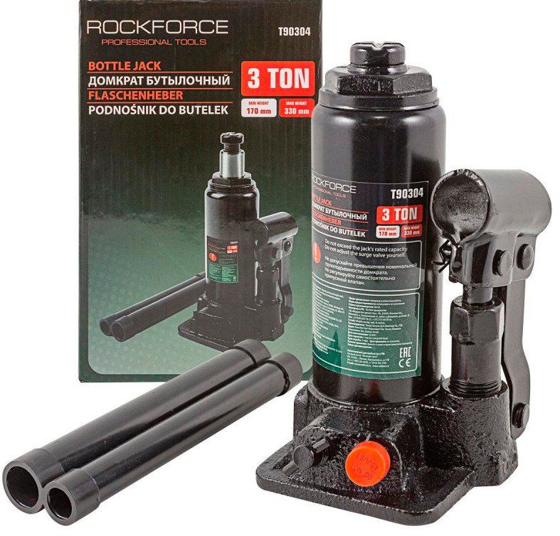 

Бутылочный домкрат RockForce RF-T90304(DS) 3т