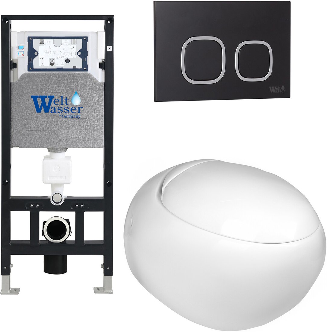 Унитаз подвесной WeltWasser Amberg 506 + Jeckenbach 004 GL-WT + Amberg RD-BL