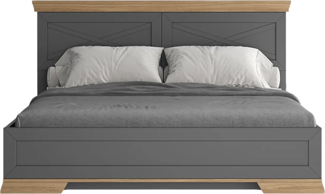 Кровать Black Red White Marselle LOZ160x200 с ПМ (дымчатый алмаз/дуб урбан янтарный, дымчатый алмаз)