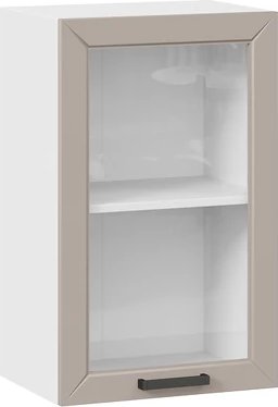 

Шкаф навесной Трия Лорас 1ВВ4С с одной дверью (белый/холст латте)
