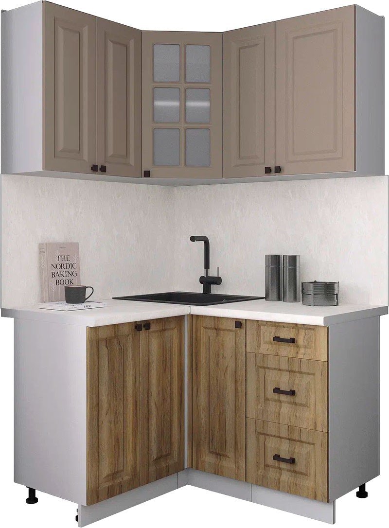 

Готовая кухня Интерлиния Мила Деко 1.2x1.3 (дуб вотан/луна/опал светлый)