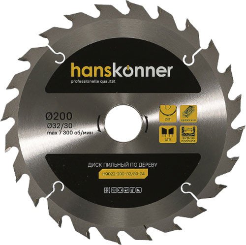 

Пильный диск Hanskonner H9022-200-32/30-24
