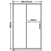 Душевая дверь MaybahGlass 195x150 MGD-1277-5 (бесцветное стекло/хром матовый)