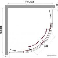 Душевой уголок BelBagno UNO-195-R-2-80-C-Cr (прозрачное стекло)