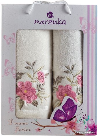 Набор полотенец Merzuka 50x90/70x140 10678 (2 шт, кремовый)