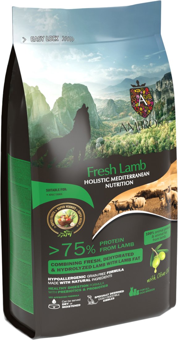 

Сухой корм для собак Ambrosia Mediterranean Adult All Breeds Fresh Lamb (для всех пород с ягненком) 5 кг