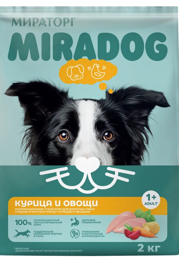 

Сухой корм для собак Мираторг Для взрослых собак средних и крупных пород с курицей и овощами (2кг)