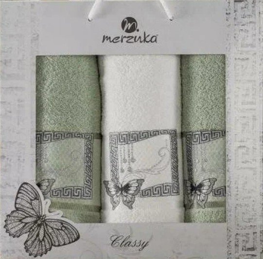 

Набор полотенец Merzuka Classy 11291 (3 шт, в коробке, зеленый)