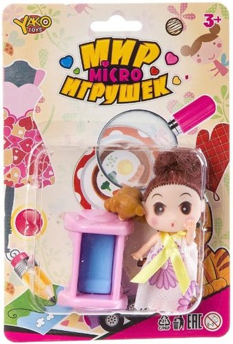 Кукла Yako Toys Мир micro игрушек с куколкой и медвежонком Д93937
