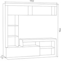 Стенка МДК ГТ4 центральный для гостиной 1704x1702x413 (белый)