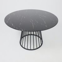 Кухонный стол AksHome Goto 120x75 (черный мрамор/черный)