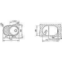 Кухонная мойка TEKA DR 77 1C 1E CN MAT [40127301]