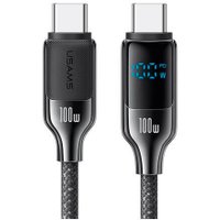 Кабель Usams SJ742 USB Type-C - USB Type-C (1.2 м, черный)