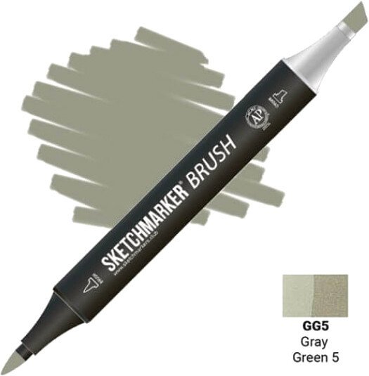 

Маркер художественный Sketchmarker Brush Двусторонний GG5 SMB-GG5 (серый/зеленый 5)