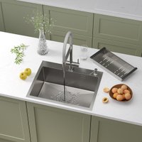 Кухонная мойка Roxen Simple 560220-60 сатин (с коландером и дозатором)