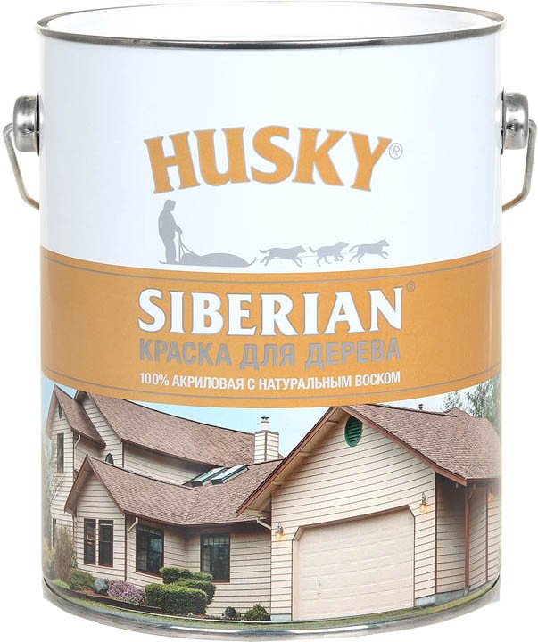 Краска Husky Siberian Акриловая для дерева 2.7 л (графитовый RAL 7024)