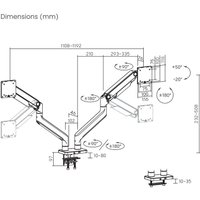 Кронштейн для монитора ErgoSmart Heavy-Duty Spark DBL