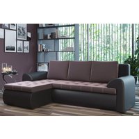 Угловой диван Stolline Ванкувер 08 левый (экокожа черная/велюр коричневый)