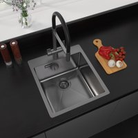 Кухонная мойка ZorG ZRE 4551 graphite+ринзер+коландер+дозатор в Бресте