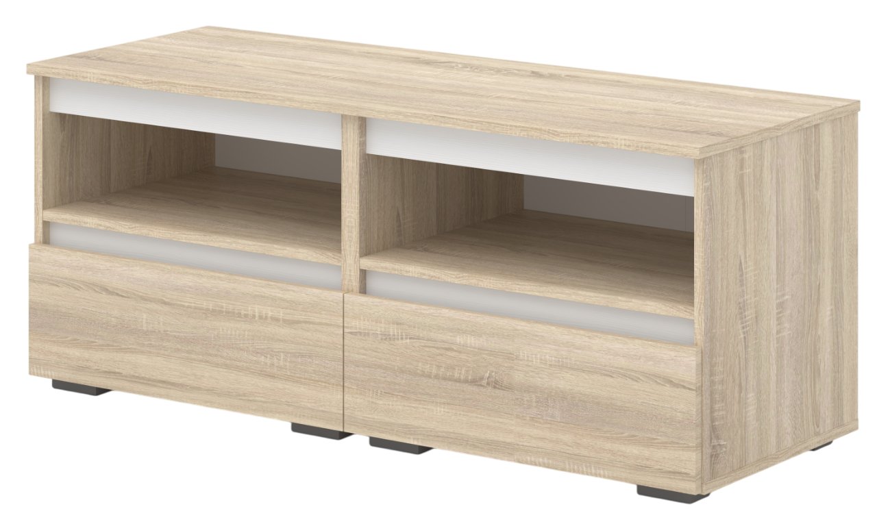 

Тумба Кортекс-мебель Бари ТВ 120 2ш-2 (дуб сонома/дуб сонома/белый)