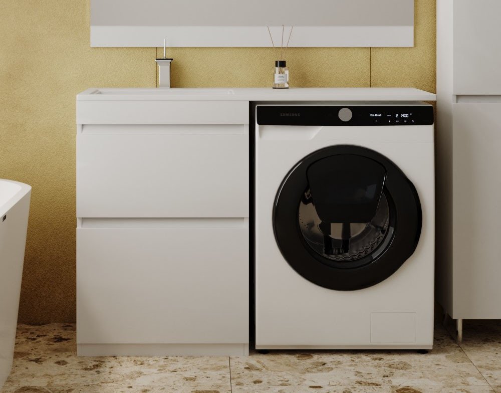 

Symbolite Тумба с умывальником Даллас 120 Люкс Plus + Даллас 120x48 (левый, эмаль белый)