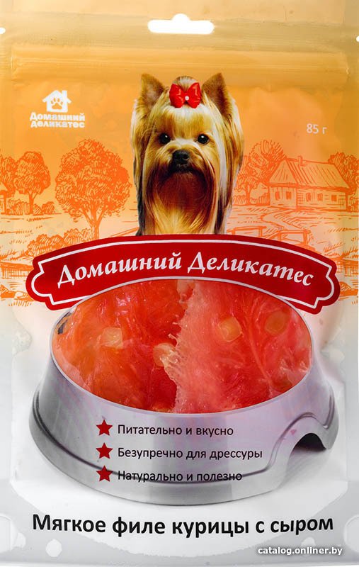 Лакомство для собак Домашний деликатес Мягкое филе курицы с сыром 85 г