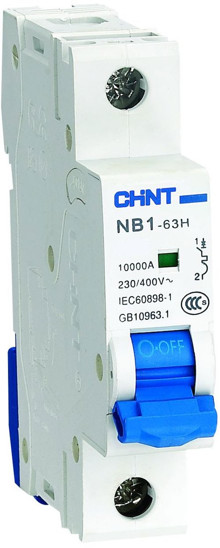 

Выключатель автоматический Chint NB1-63H 1P 20A 10кА D (R) 179800