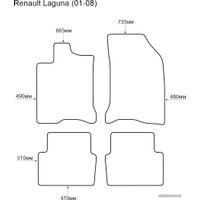 Комплект ковриков для авто Alicosta Renault Laguna 01-08 (салон, ЭВА 6-уг, серый)