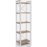 Стеллаж Hype Mebel Стандарт 80x170 (белый/дуб галифакс натуральный)