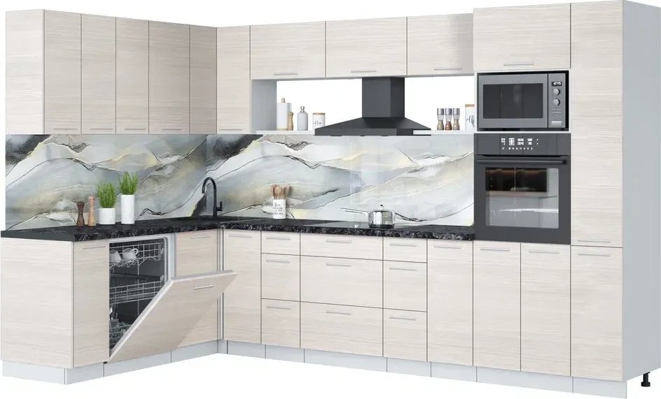 

Готовая кухня Интерлиния Мила Лайт 1.896х3.28 (вудлайн кремовый/вудлайн кремовый/кастилло темный)