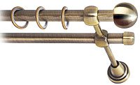 

Карниз для штор Lm Decor Шар малый 124 2р гладкий (антик, 1.6м)