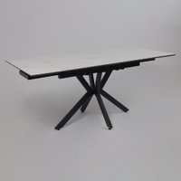 Кухонный стол Lepremo AV 2111 МДФ+керамика раздвижной 1200-1800x800 (белый матовый Snow White/черный)