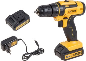 Дрель-шуруповерт Molot MBD 1215-1 DLi 1335613 (с 2-мя АКБ)