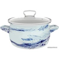 Кастрюля Сантэкс 1-2430111 (шейк белый/синий) в Бресте