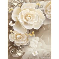 Фотообои ФабрикаФресок 3D Цветы с бабочками 872270 (200x270)