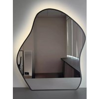 Зеркало EMZE 76x92 LED.CLOUD.UV.76.92.CHE.4K (черный с УФ-окантовкой и подсветкой)