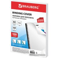 Картонная обложка для переплета BRAUBERG A4 250 г/м2 100 шт 530840 (белый)