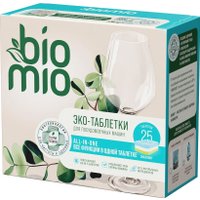 Таблетки для посудомоечной машины BioMio All-in-One с эфирным маслом эвкалипта (25 шт)