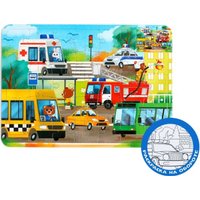Развивающая игра Puzzle Time Полезные машины. С раскраской 4659723 (34эл)