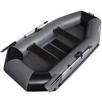 Гребная лодка Vivax К250 с ковриком-сланью (без киля, серый/черный)