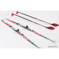 Лыжи STC детские с креплением 75 мм и палками (160 см)