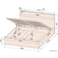 Кровать Интерлиния Loft LT-К160 160x200 (дуб золотой-антрацит)